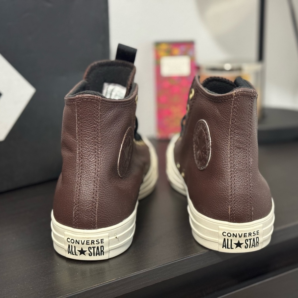 Converse CTAS Hi Dark Root|Black|Egret Leather Sneakers ✨NEW - Picture 4 of 6